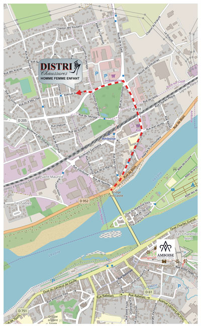 plan d'accès Distri Chaussures